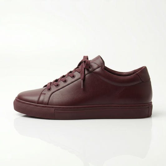 Burgundy Mason Leather Sneakers